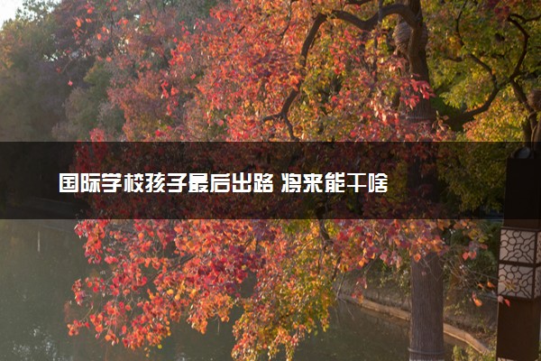 国际学校孩子最后出路 将来能干啥