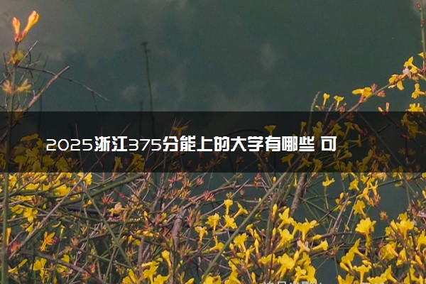 2025浙江375分能上的大学有哪些 可以报考院校名单