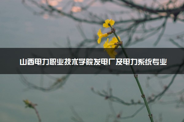 山西电力职业技术学院发电厂及电力系统专业怎么样 录取分数线多少