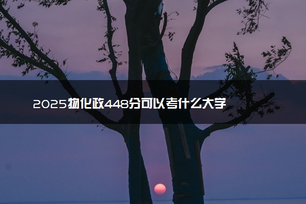 2025物化政448分可以考什么大学  怎么填报志愿