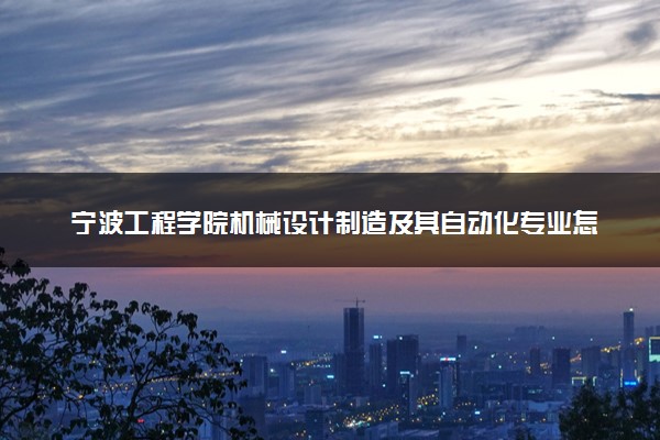 宁波工程学院机械设计制造及其自动化专业怎么样 录取分数线多少