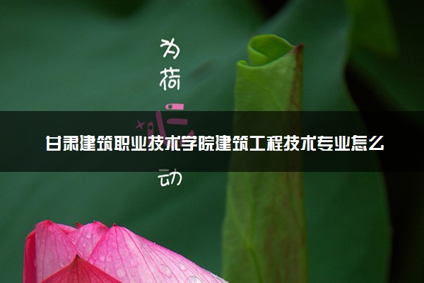 甘肃建筑职业技术学院建筑工程技术专业怎么样 录取分数线多少