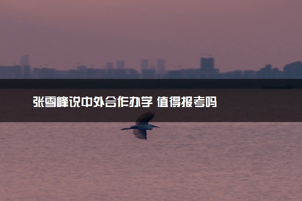 张雪峰说中外合作办学 值得报考吗