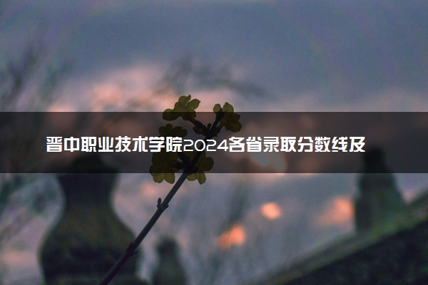 晋中职业技术学院2024各省录取分数线及最低位次是多少