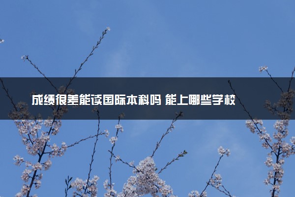 成绩很差能读国际本科吗 能上哪些学校