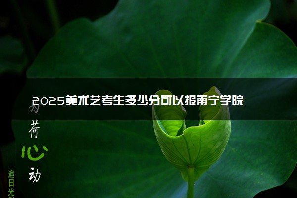 2025美术艺考生多少分可以报南宁学院