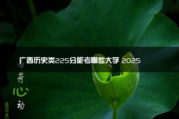 广西历史类225分能考哪些大学 2025考生稳上的大学名单