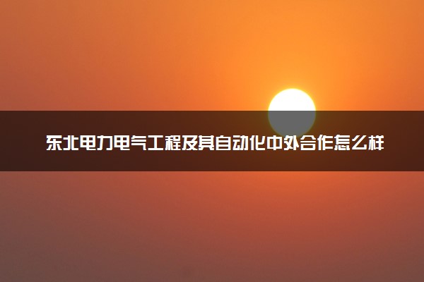 东北电力电气工程及其自动化中外合作怎么样 值得读吗
