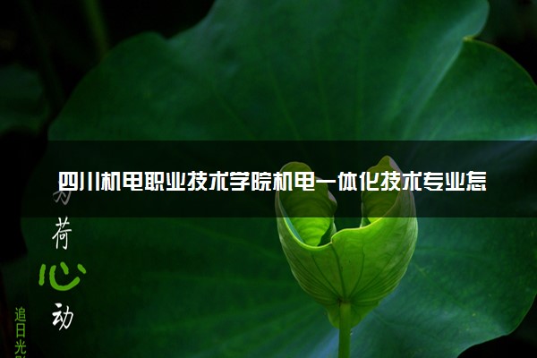 四川机电职业技术学院机电一体化技术专业怎么样 录取分数线多少