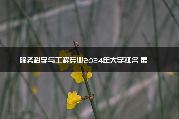 服务科学与工程专业2024年大学排名 最好的大学排行榜