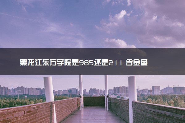 黑龙江东方学院是985还是211 含金量怎么样