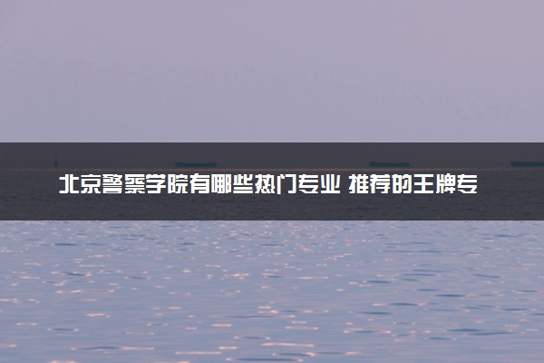 北京警察学院有哪些热门专业 推荐的王牌专业