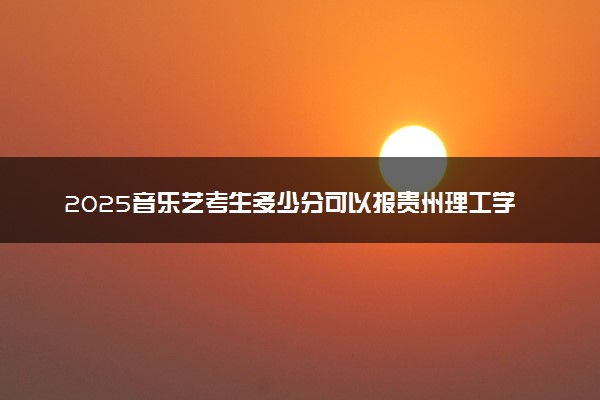 2025音乐艺考生多少分可以报贵州理工学院