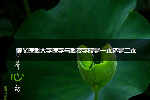 遵义医科大学医学与科技学院是一本还是二本 算好大学吗