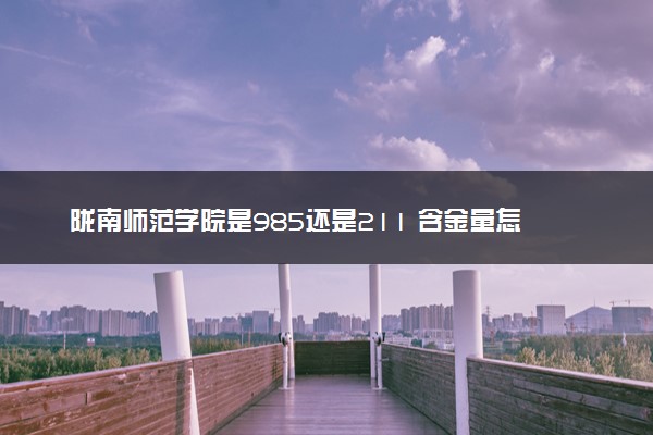陇南师范学院是985还是211 含金量怎么样