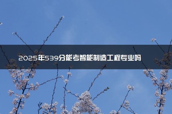 2025年539分能考智能制造工程专业吗 539分智能制造工程专业大学推荐