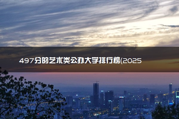 497分的艺术类公办大学排行榜（2025考生参考)