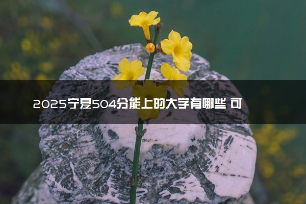 2025宁夏504分能上的大学有哪些 可以报考院校名单
