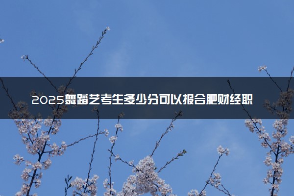 2025舞蹈艺考生多少分可以报合肥财经职业学院
