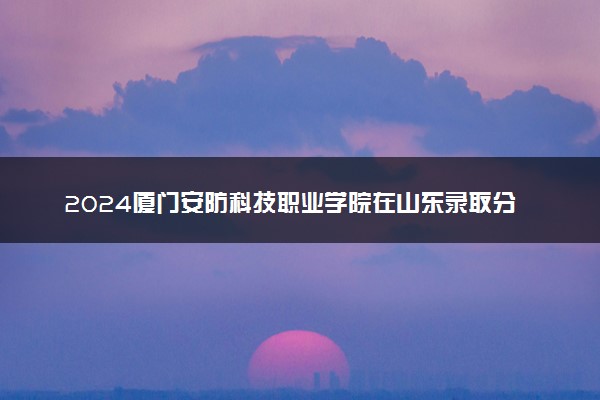 2024厦门安防科技职业学院在山东录取分数线 各专业分数及位次