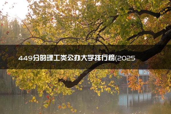 449分的理工类公办大学排行榜（2025考生参考)