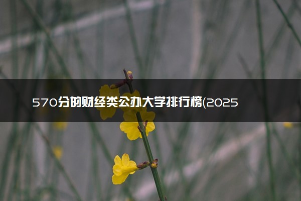 570分的财经类公办大学排行榜（2025考生参考)