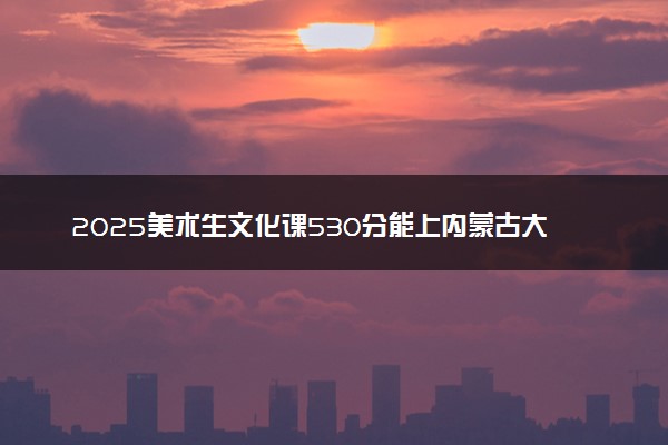 2025美术生文化课530分能上内蒙古大学吗