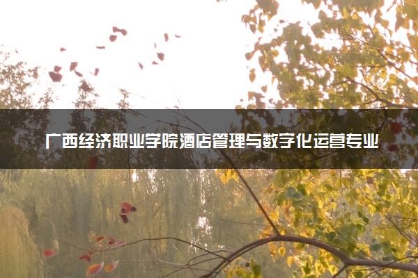 广西经济职业学院酒店管理与数字化运营专业怎么样 录取分数线多少