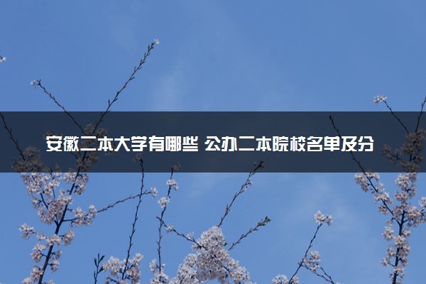 安徽二本大学有哪些 公办二本院校名单及分数线(2025参考)