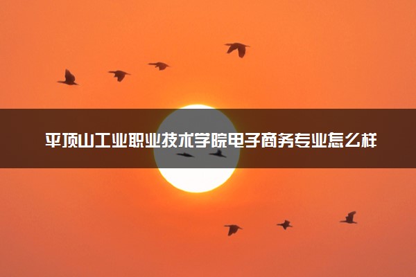 平顶山工业职业技术学院电子商务专业怎么样 录取分数线多少