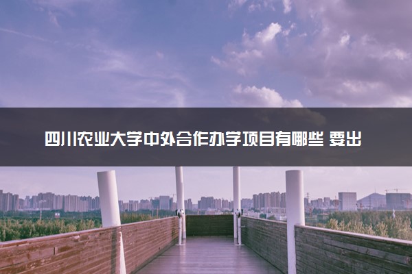 四川农业大学中外合作办学项目有哪些 要出国吗