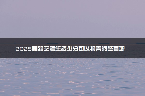 2025舞蹈艺考生多少分可以报青海警官职业学院