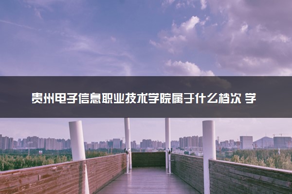 贵州电子信息职业技术学院属于什么档次 学校好不好