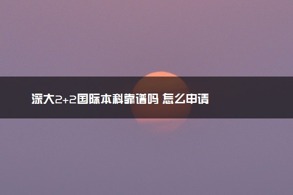 深大2+2国际本科靠谱吗 怎么申请