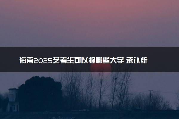 海南2025艺考生可以报哪些大学 承认统考/联考成绩的院校