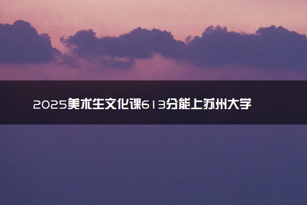 2025美术生文化课613分能上苏州大学吗