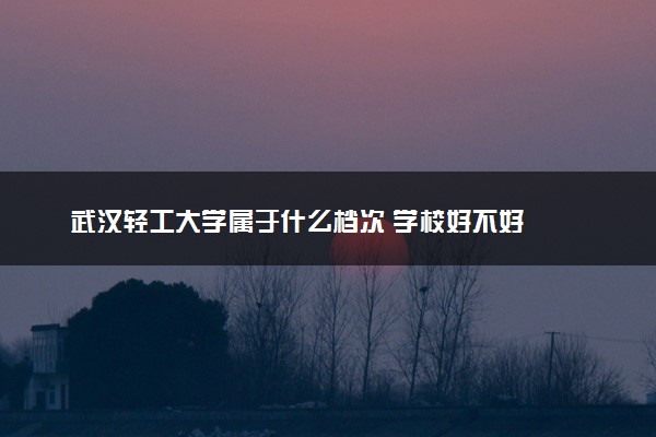 武汉轻工大学属于什么档次 学校好不好