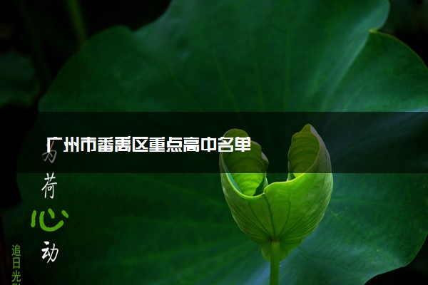 广州市番禹区重点高中名单
