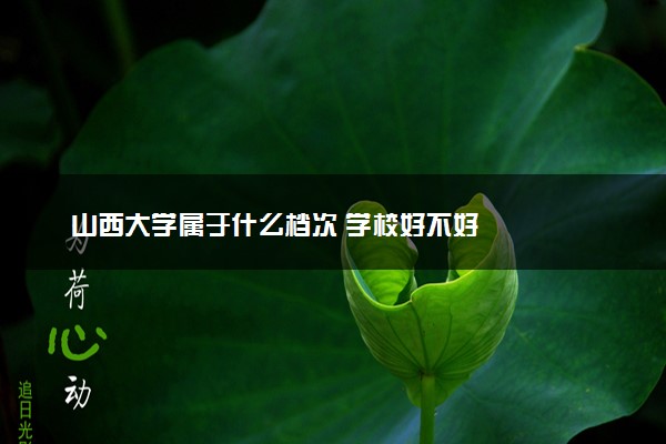 山西大学属于什么档次 学校好不好