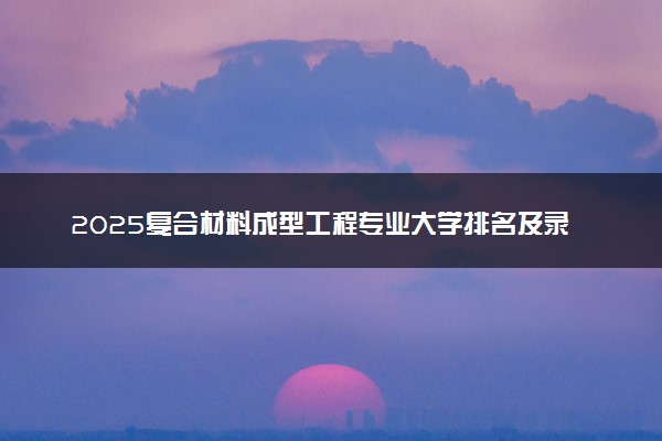 2025复合材料成型工程专业大学排名及录取分数线