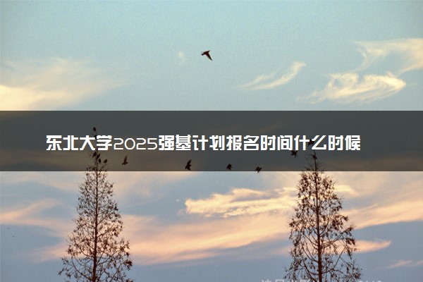 东北大学2025强基计划报名时间什么时候 多少分入围