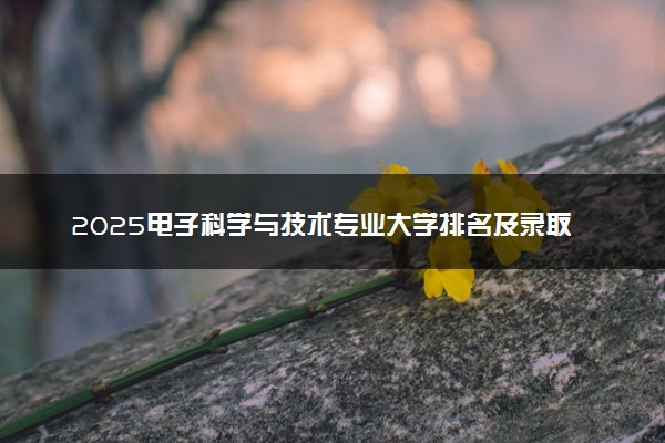 2025电子科学与技术专业大学排名及录取分数线