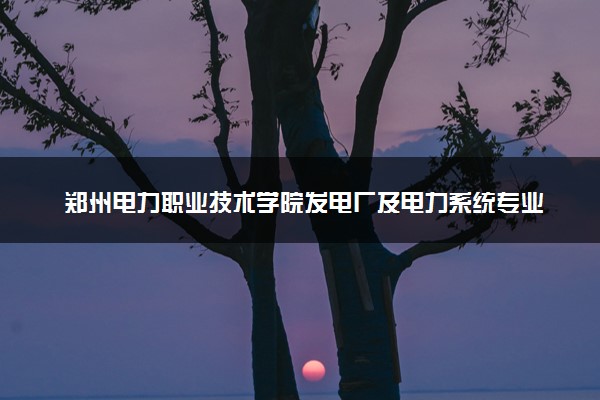 郑州电力职业技术学院发电厂及电力系统专业怎么样 录取分数线多少