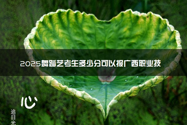 2025舞蹈艺考生多少分可以报广西职业技术学院