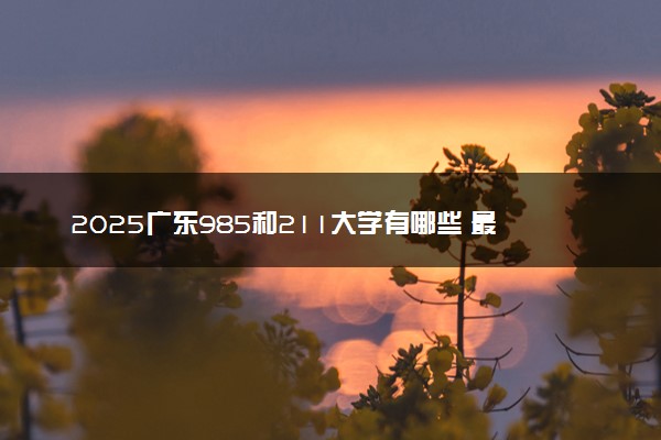 2025广东985和211大学有哪些 最新排名和分数线