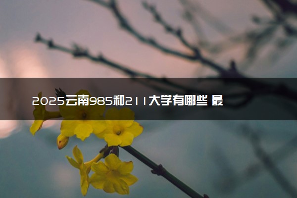 2025云南985和211大学有哪些 最新排名和分数线