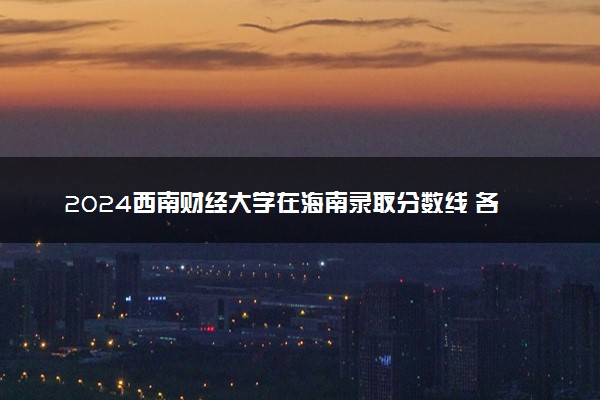 2024西南财经大学在海南录取分数线 各专业分数及位次