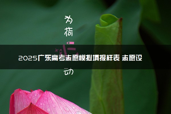 2025广东高考志愿模拟填报样表 志愿设置及填报技巧