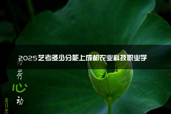 2025艺考多少分能上成都农业科技职业学院 最低分数线是多少