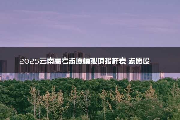 2025云南高考志愿模拟填报样表 志愿设置及填报技巧